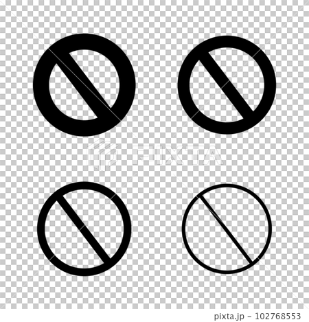 Icons of prohibition marks in different sizes. vector. Icons of prohibition marks in different sizes. vector. 102768553