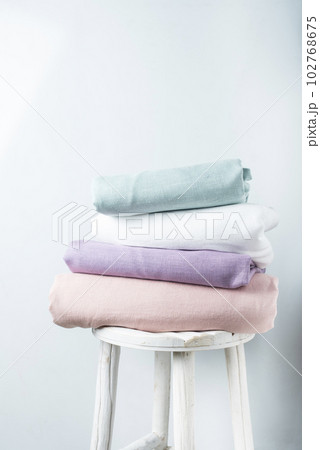linen fabric in different colors 102768675
