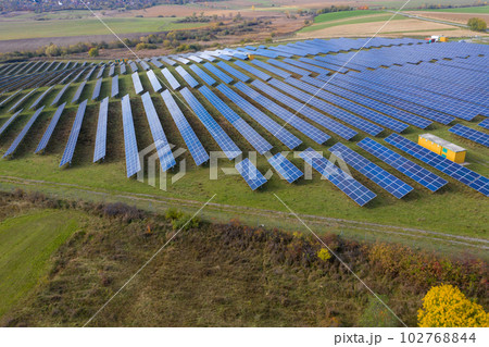 Solar panels aerial view 102768844
