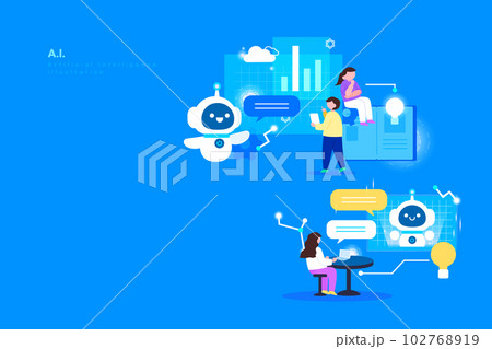 AI Artificial Intelligence Minimal Illustration 102768919
