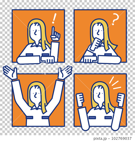 Simple icon set of women wearing work clothes (B) Simple icon set of women wearing work clothes (B) 102769037