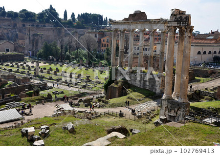Archaeological excavations in the Roman Forum, Rome, Italy 102769413