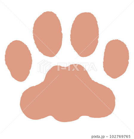 手描き風-猫の肉球(茶色) 手描き風-猫の肉球(茶色) 102769765