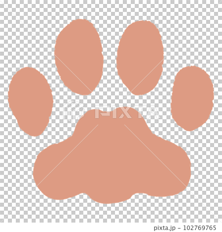 手描き風-猫の肉球(茶色) 手描き風-猫の肉球(茶色) 102769765