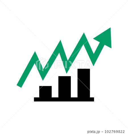 激しく変動するチャートと棒グラフ 102769822