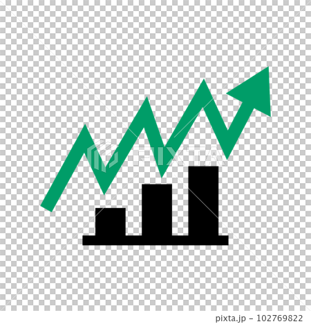 激しく変動するチャートと棒グラフ 102769822