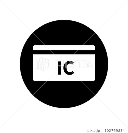 丸いICカードのアイコン。ICカード払い。ベクター。 丸いICカードのアイコン。ICカード払い。ベクター。 102769834
