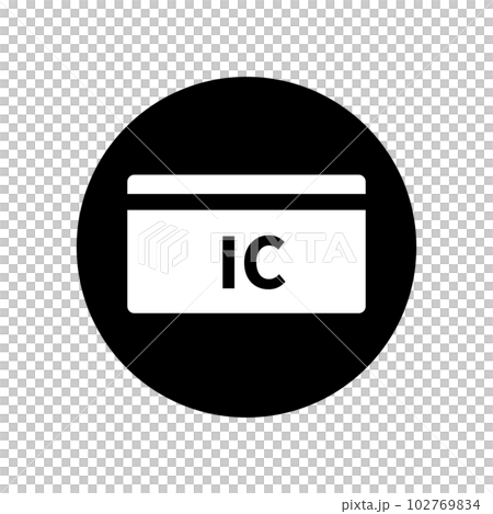 丸いICカードのアイコン。ICカード払い。ベクター。 丸いICカードのアイコン。ICカード払い。ベクター。 102769834