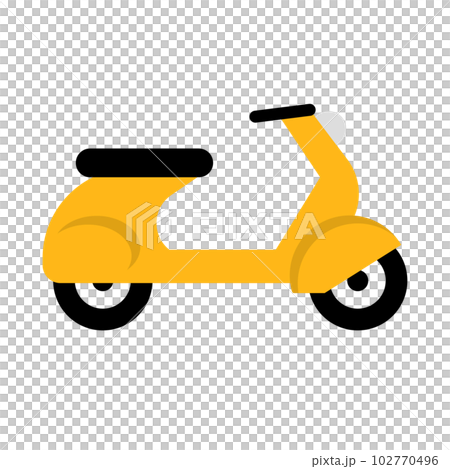 黃色滑板車圖標。自行車。向量。 102770496