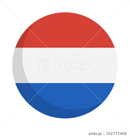 丸いオランダ国旗のアイコン。ベクター。 102771908
