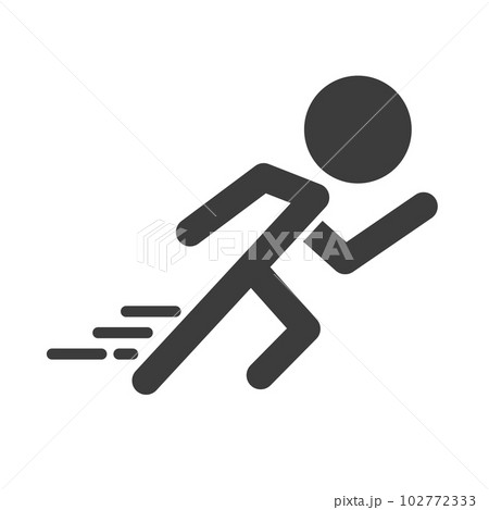 走っている人のシルエットアイコン。競争。スピード。ベクター。 102772333