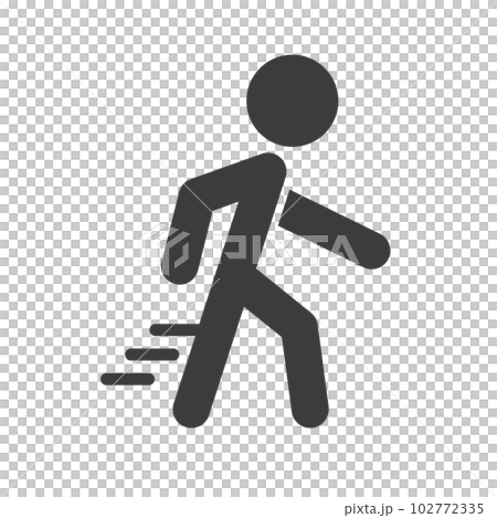 行人剪影圖標。步行。移動。向量。 行人剪影圖標。步行。移動。向量。 102772335