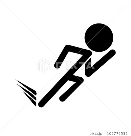 走っている人のシルエットアイコン。短距離走。ベクター。 走っている人のシルエットアイコン。短距離走。ベクター。 102773552