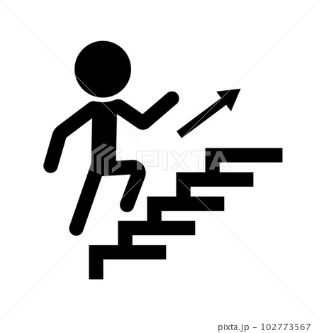 people clipart silhouette walking up stairs