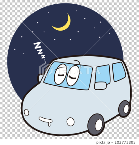 車中泊している普通車 車中泊している普通車 102773805