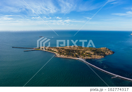 Aerial View of Granite Island in Victor Harbor in Australia Aerial View of Granite Island in Victor Harbor in Australia 102774317