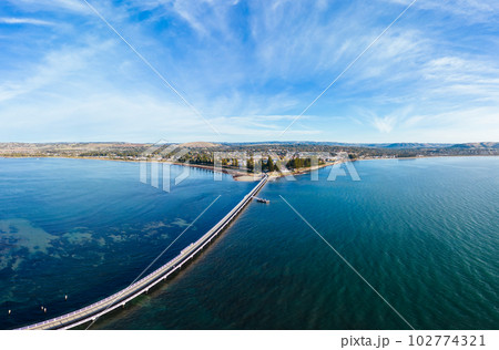 Aerial View of Granite Island in Victor Harbor in Australia Aerial View of Granite Island in Victor Harbor in Australia 102774321