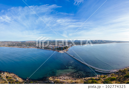 Aerial View of Granite Island in Victor Harbor in Australia Aerial View of Granite Island in Victor Harbor in Australia 102774325