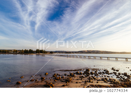 Granite Island Causeway in Victor Harbor in Australia Granite Island Causeway in Victor Harbor in Australia 102774334