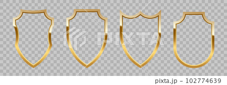 Gold shield frames set vector illustration....のイラスト素材 [102774639] - PIXTA