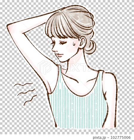 People, women's illustrations, armpits, wakiga, armpit darkening, hair removal, laser hair removal, light hair removal, esthetic hair removal, salon hair removal, 102775006
