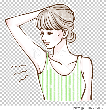 People, women's illustrations, armpits, wakiga, armpit darkening, hair removal, laser hair removal, light hair removal, esthetic hair removal, salon hair removal, 102775007