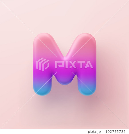 3D Colorful Gradient letter M on a light background 102775723