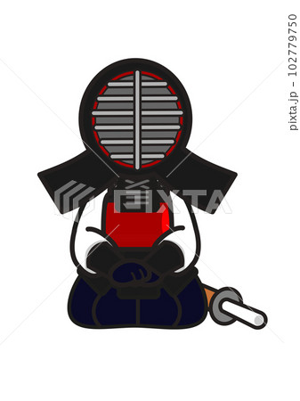 剣道防具をつけて正座する人 102779750