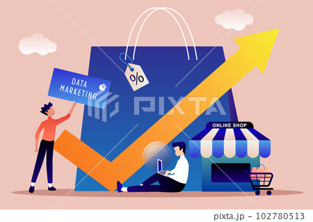 Data analysis for business finance investment concept with business people team working. infographic for online shopping store. 102780513