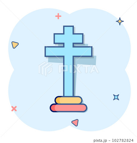 Vector cartoon halloween grave icon in comic style. Gravestone sign illustration pictogram. Rip business splash effect concept. Vector cartoon halloween grave icon in comic style. Gravestone sign illustration pictogram. Rip business splash effect concept. 102782824