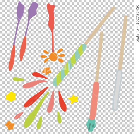 插圖集的手持煙花和煙火 插圖集的手持煙花和煙火 102783450