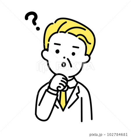 かわいい人物のイラストシリーズ _ オフィスワーカー_シニア _ 疑問 102784681