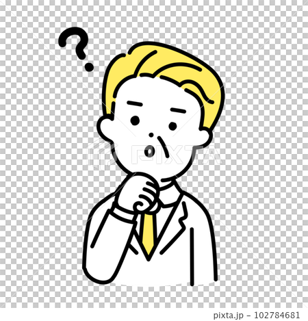 かわいい人物のイラストシリーズ _ オフィスワーカー_シニア _ 疑問 102784681