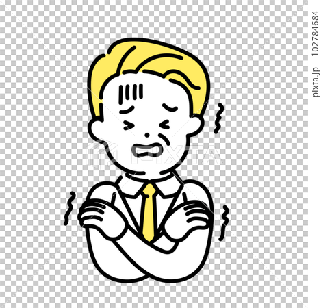 Cute person illustration series _ office worker _ senior _ cold 102784684