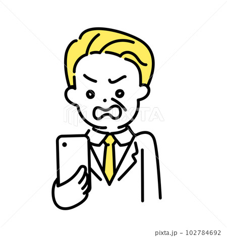 かわいい人物のイラストシリーズ _ オフィスワーカー_シニア _ 怒る かわいい人物のイラストシリーズ _ オフィスワーカー_シニア _ 怒る 102784692