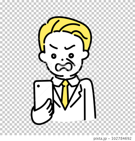 かわいい人物のイラストシリーズ _ オフィスワーカー_シニア _ 怒る かわいい人物のイラストシリーズ _ オフィスワーカー_シニア _ 怒る 102784692