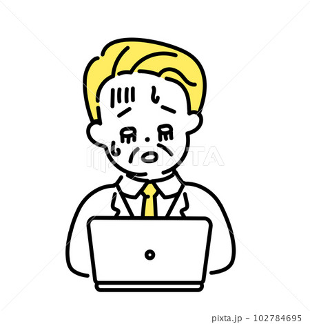 かわいい人物のイラストシリーズ _ オフィスワーカー_シニア _ 疲れた かわいい人物のイラストシリーズ _ オフィスワーカー_シニア _ 疲れた 102784695