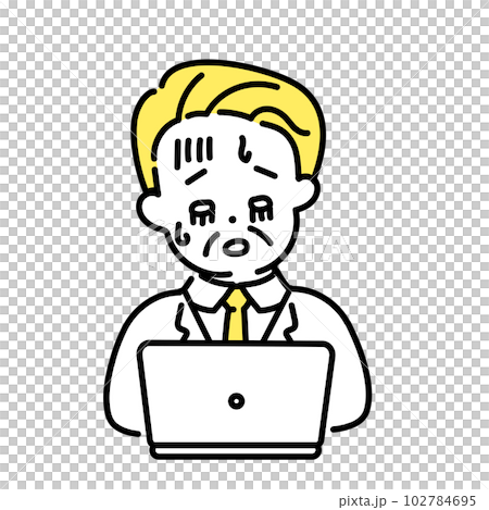 かわいい人物のイラストシリーズ _ オフィスワーカー_シニア _ 疲れた かわいい人物のイラストシリーズ _ オフィスワーカー_シニア _ 疲れた 102784695