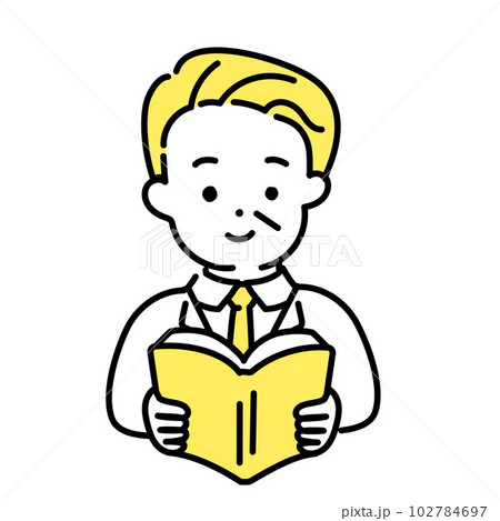 かわいい人物のイラストシリーズ _ オフィスワーカー_シニア _ 読書 かわいい人物のイラストシリーズ _ オフィスワーカー_シニア _ 読書 102784697