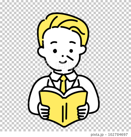 かわいい人物のイラストシリーズ _ オフィスワーカー_シニア _ 読書 かわいい人物のイラストシリーズ _ オフィスワーカー_シニア _ 読書 102784697