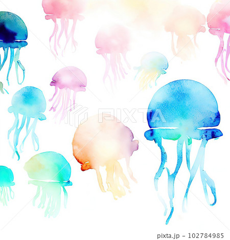 jellyfish watercolor style jellyfish watercolor style 102784985