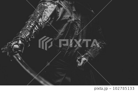 籠手を着けた侍 102785133