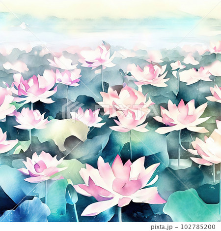 lotus in watercolor style  102785200