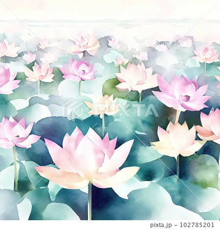 lotus in watercolor style lotus in watercolor style 102785201