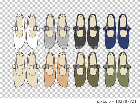 Illustration set of strap shoes 102787721