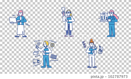 多種多様な理系職に就く女性のセットイラストD 102787973