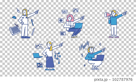 設置從事各種科學工作的女性的插圖 G 102787976