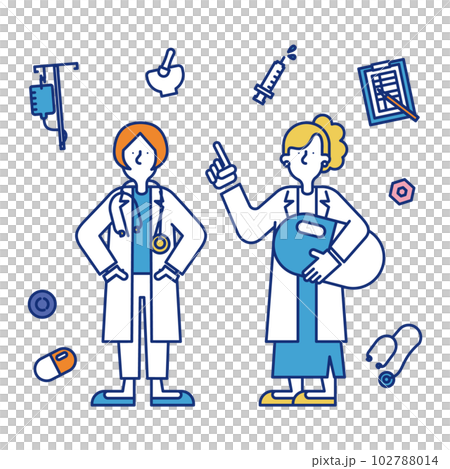 一組醫學界女性插畫 102788014