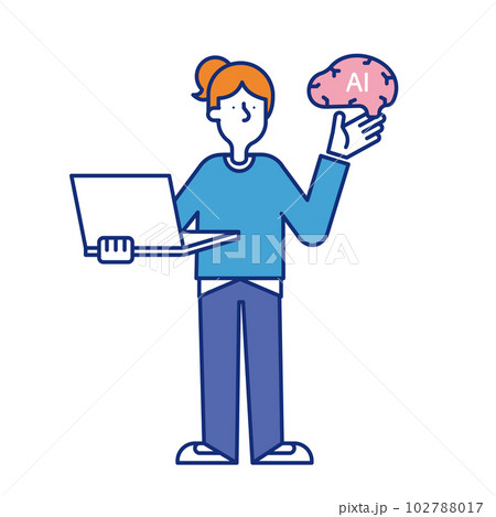 AIエンジニアの職業に就く女性のイラスト 102788017