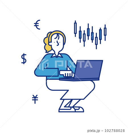 クオンツの職業に就く女性のイラスト 102788028